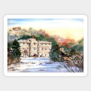 Willersley Castle, Derbyshire - Snowy landscape painting Sticker